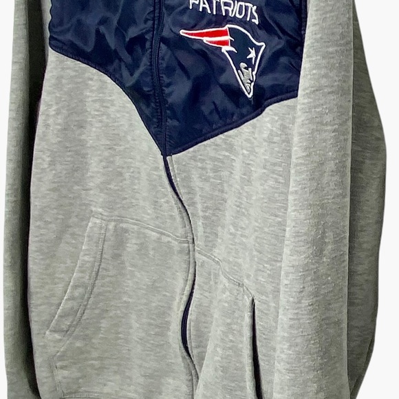 NFL Men’s New England Patriots Pullover Windbreaker Jacket M Gray Blue Full Zip - Picture 6 of 14